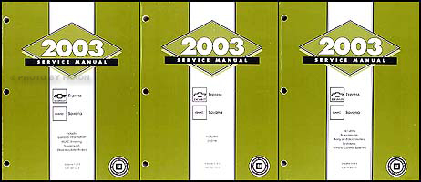 2003 Express Van and Savana Repair Manual 3 Volume Set Original