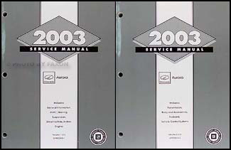 2003 Olds Aurora Repair Manual Original 2 Volume Set 