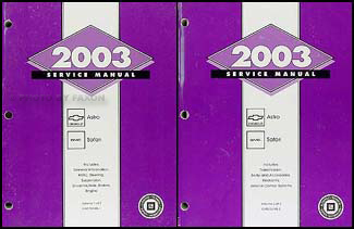 2003 Astro and Safari Repair Manual 2 Volume Set Original