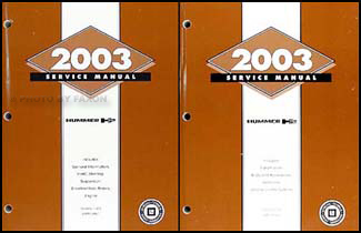 2003 Hummer H2 Repair Manual 2 Volume Set Original 