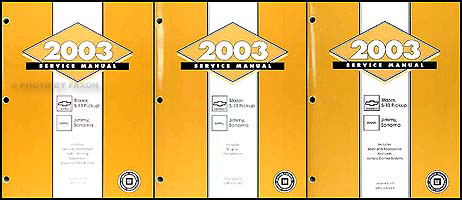2003 S-10, Sonoma, Jimmy, Blazer Repair Manual Original 3 Volume Set 