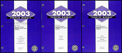 2003 Impala & Monte Carlo Repair Manual Original 3 Volume Set 