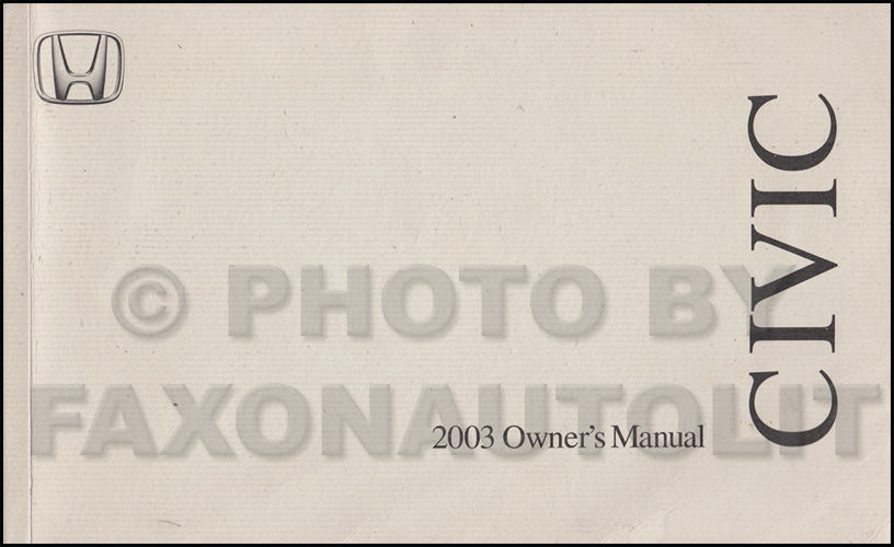 2003 Honda Civic Coupe Owner's Manual Original 2 Door