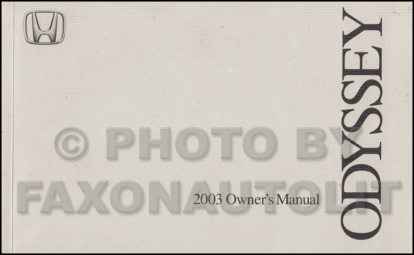 2003 Honda Odyssey Van Owner's Manual Original