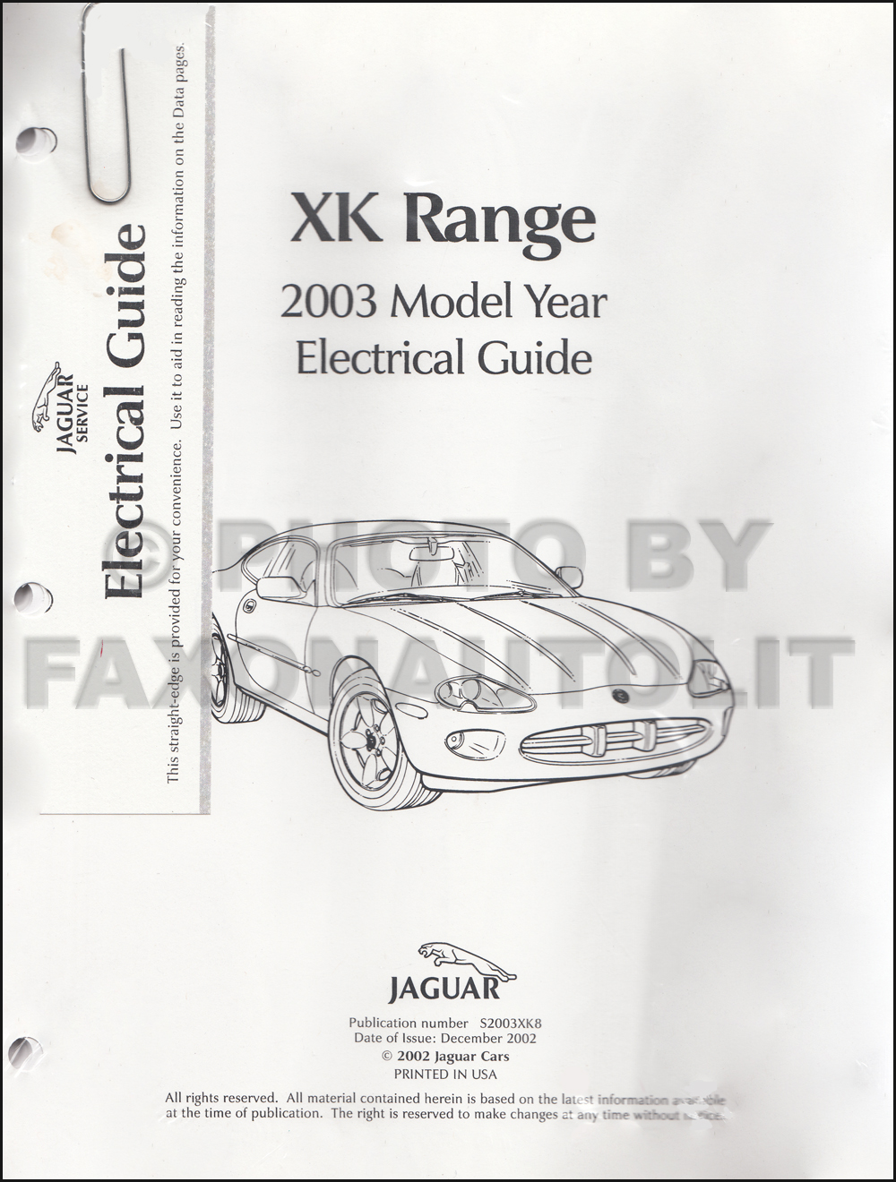2003 Jaguar XK8 and XKR Electrical Guide Wiring Diagram