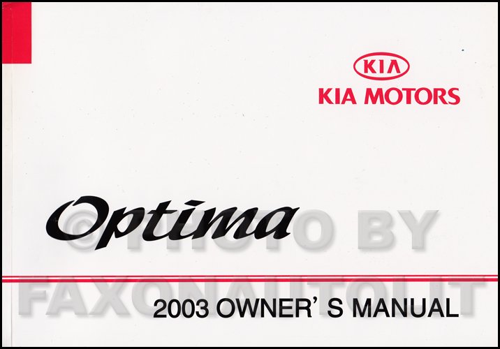 2003 Kia Optima Owners Manual Original