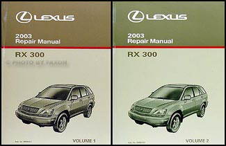 2003 Lexus RX 300 Repair Manual Original 2 Volume Set