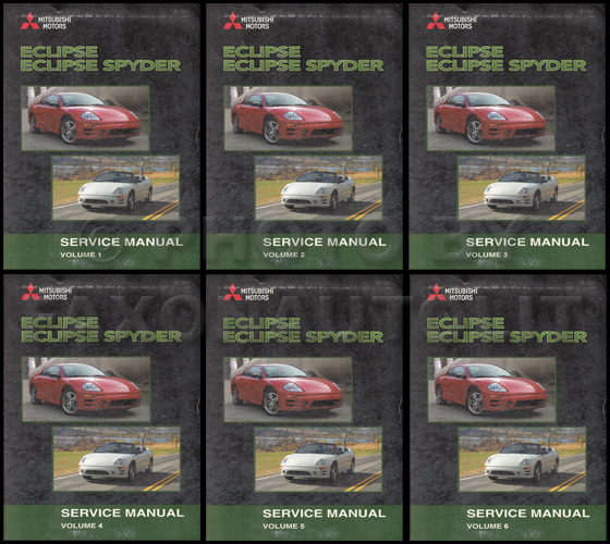 2003 Mitsubishi Eclipse and Spyder Original Repair Shop Manual 6 Vol. Set