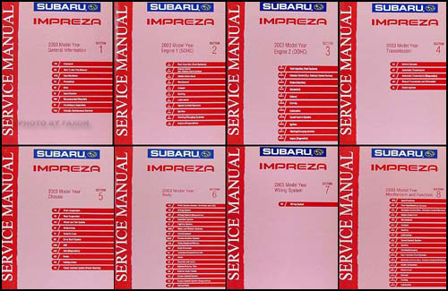 2003 Subaru Impreza & WRX Repair Manual 8 Volume Set Original