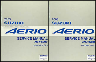 2003 Suzuki Aerio Repair Manual 2 Volume Set Original