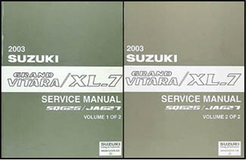 2003 Suzuki Grand Vitara & XL-7 Repair Manual 2 Volume Set Original 