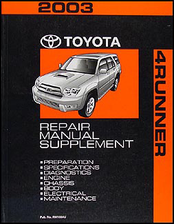 2003 Toyota 4Runner Repair Manual Supplement Original