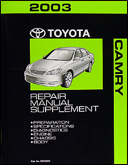 2003 Toyota Camry Mid Year Repair Manual Supplement Original 