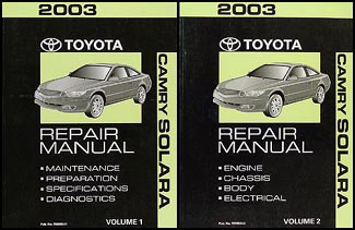 2003 Toyota Camry Solara Repair Manual Original Set 