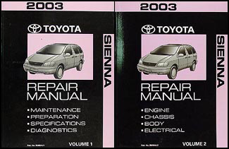 2003 Toyota Sienna Repair Manual Original