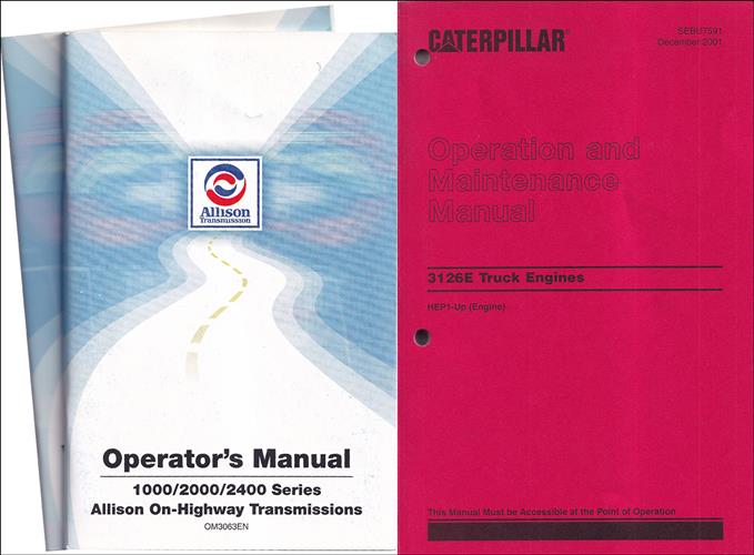 2004 Ford F-650 F-750 Caterpillar 3126E Engine & Allison Transmission 1000/2000/2400 Owner's Manual Original