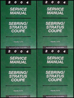 2004 Sebring & Stratus Coupe Shop Manual Original 4 Volume Set 