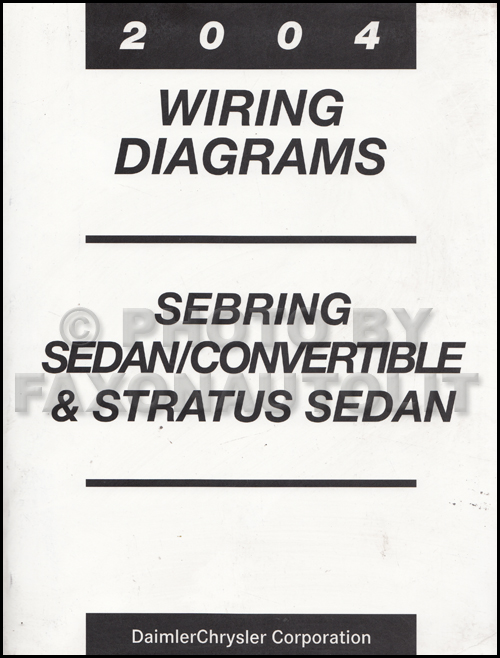 2004 Mopar Stratus Sebring Sedan/Covertible Wiring Diagram Manual Original
