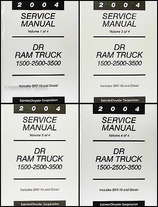 2004 Dodge Ram Truck Repair Shop Manual Factory Reprint 4 Volume Set 1500-2500-3500