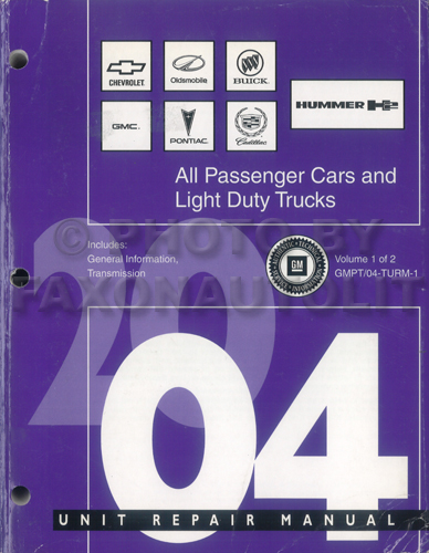 2004 GM Automatic Transmission Overhaul Manual Original