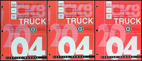 2004 C/K SUV Repair Manual Set Avalanche Suburban Tahoe Denali XL Yukon Escalade ESV EXT