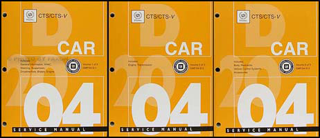 2004 Cadillac CTS CTS-V Repair Manual 3 Original Volume Set