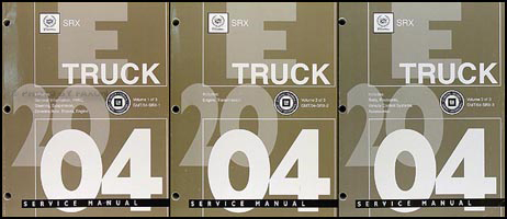 2004 Cadillac SRX Shop Manual Original 3 Volume Set