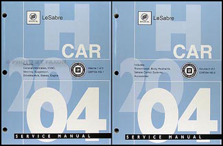 2004 Buick LeSabre Repair Manual Original 2 Volume Set 