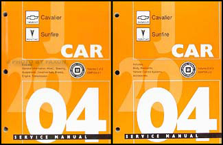 2004 Cavalier & Sunfire Repair Manual Original 2 Volume Set 