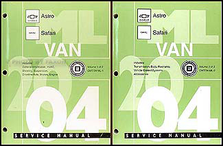2004 Astro and Safari Van Repair Manual 2 Volume Set Original