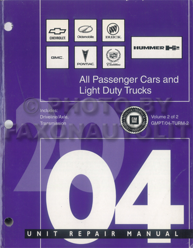 2004 GM Manual stick Transmission & 4x4 Transfer Case Overhaul Manual
