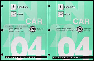 2004 Grand Am/Alero Repair Shop Manual Original 2 Volume Set