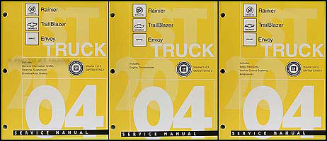 2004 Rainier Trailblazer Envoy Repair Manual Original 3 Volume Set 