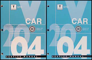 2004 Pontiac GTO Repair Manual Original 2 Volume Set 
