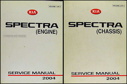 2004 Kia Spectra Repair Manual Original 2 Vol. Set
