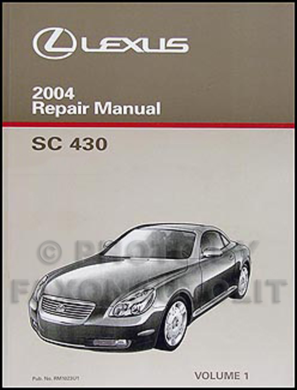 2004 Lexus SC 430 Repair Manual Original Vol. 1 Only