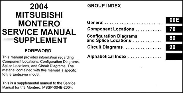2004 Mitsubishi Montero Wiring Diagram Manual Original Limited Light Guard Faxon Auto Literature