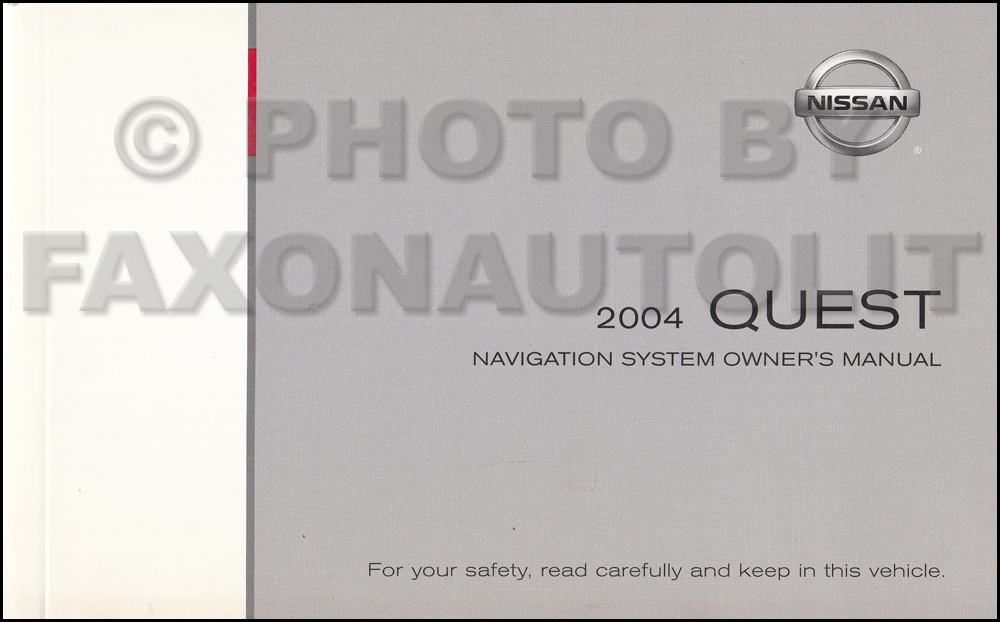 2004 Nissan Quest Navigation System Owners Manual Original