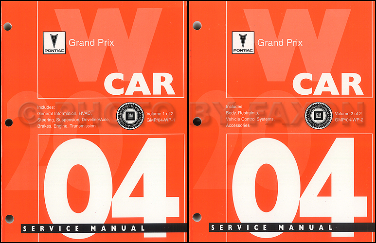 2004 Pontiac Grand Prix Repair Manual Original 2 Volume Set 