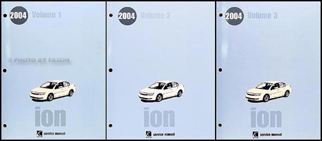 2004 Saturn Ion Repair Manual 3 Volume Set Original 
