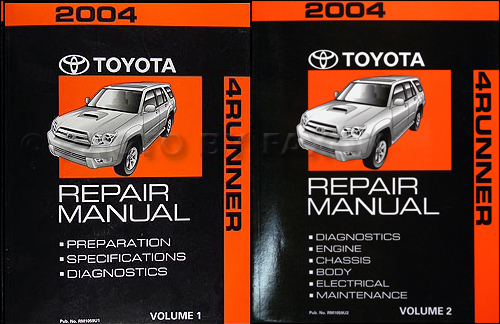 2004 Toyota 4Runner Repair Manual Original 2 Volume Set