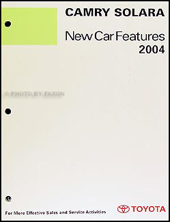 2004 Toyota Camry Solara Coupe Features Manual Original