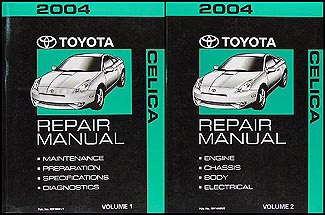 2004 Toyota Celica Repair Manual 2 volume Set Original 