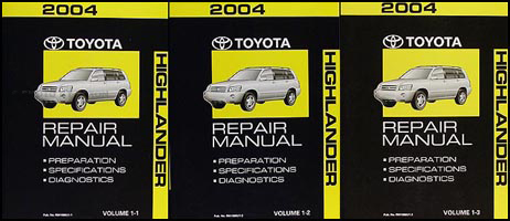 2004 Toyota Highlander Repair Manual Volume 1 Original