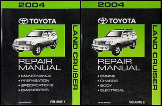 2004 Toyota Land Cruiser Repair Manual Original Set