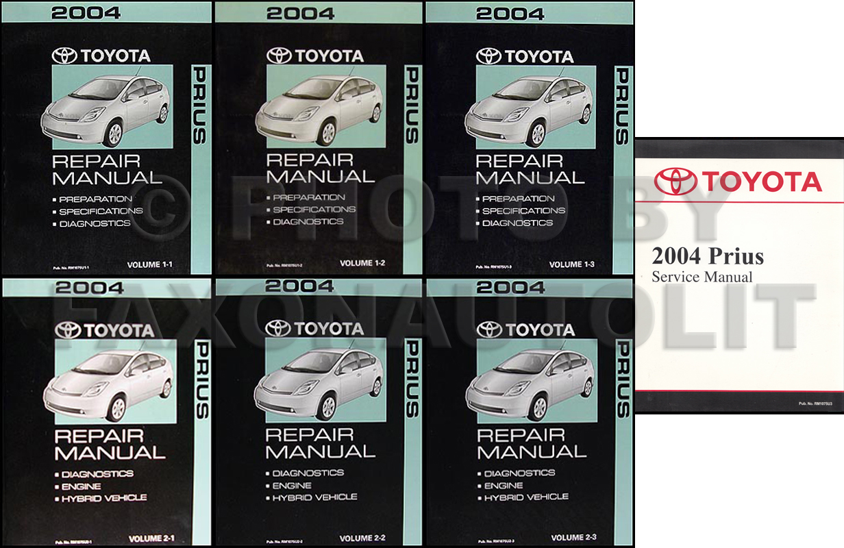 2004 Toyota Prius 3 Vol. Set Repair Manual Original