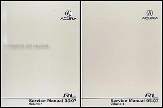 2005-2007 Acura RL Shop Manual Original 2 Volume Set