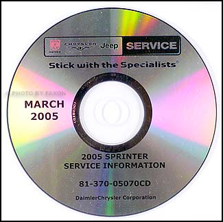 2005 Dodge Sprinter Van CD-ROM Shop Manual 