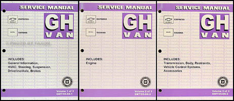 2005 Express and Savana Repair Manual 3 Volume Set Original 
