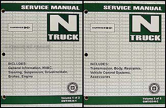 2005 Hummer H2 Repair Manual 2 Volume Set Original 